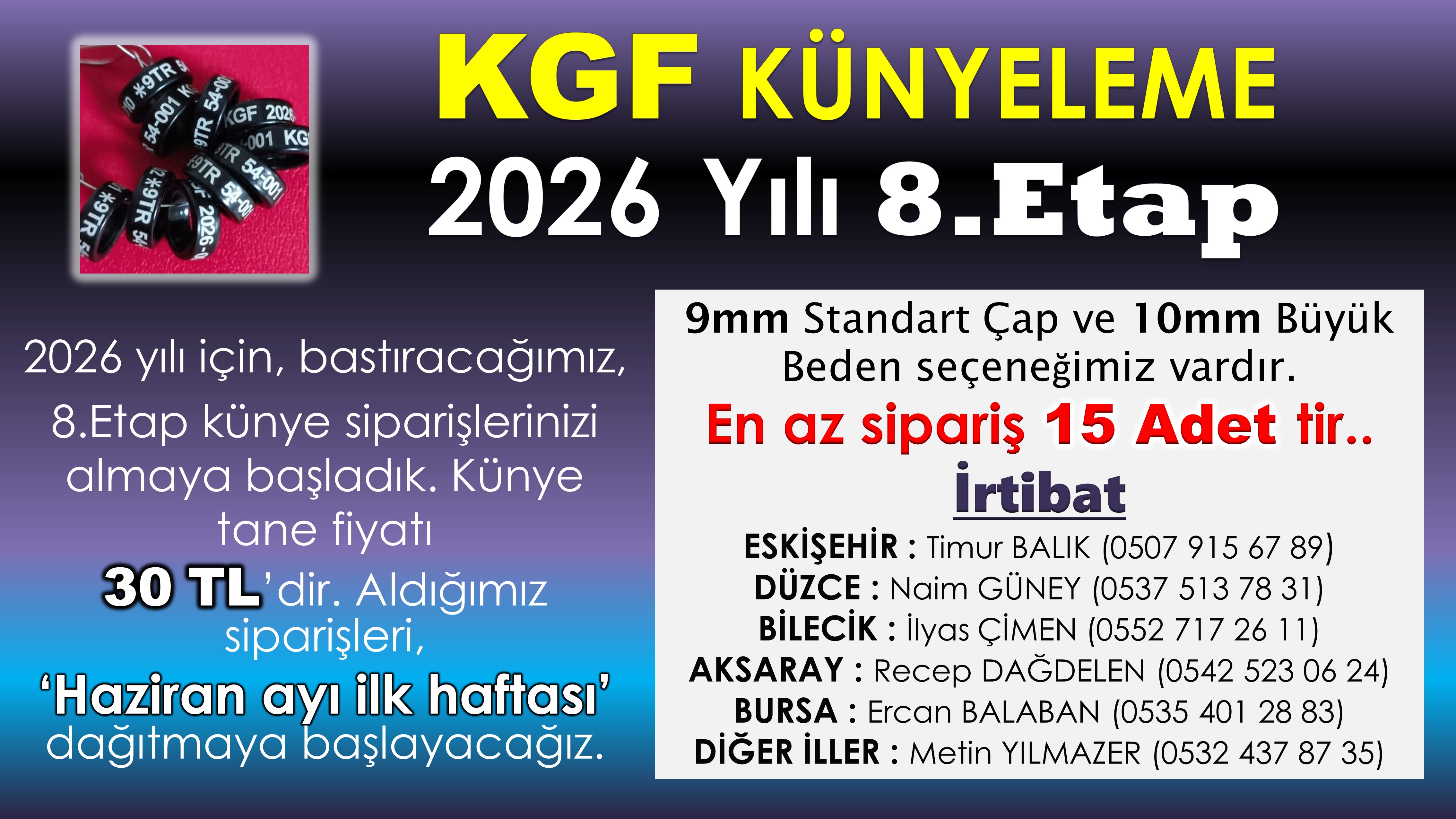 2026 Künyeleme Sipariş